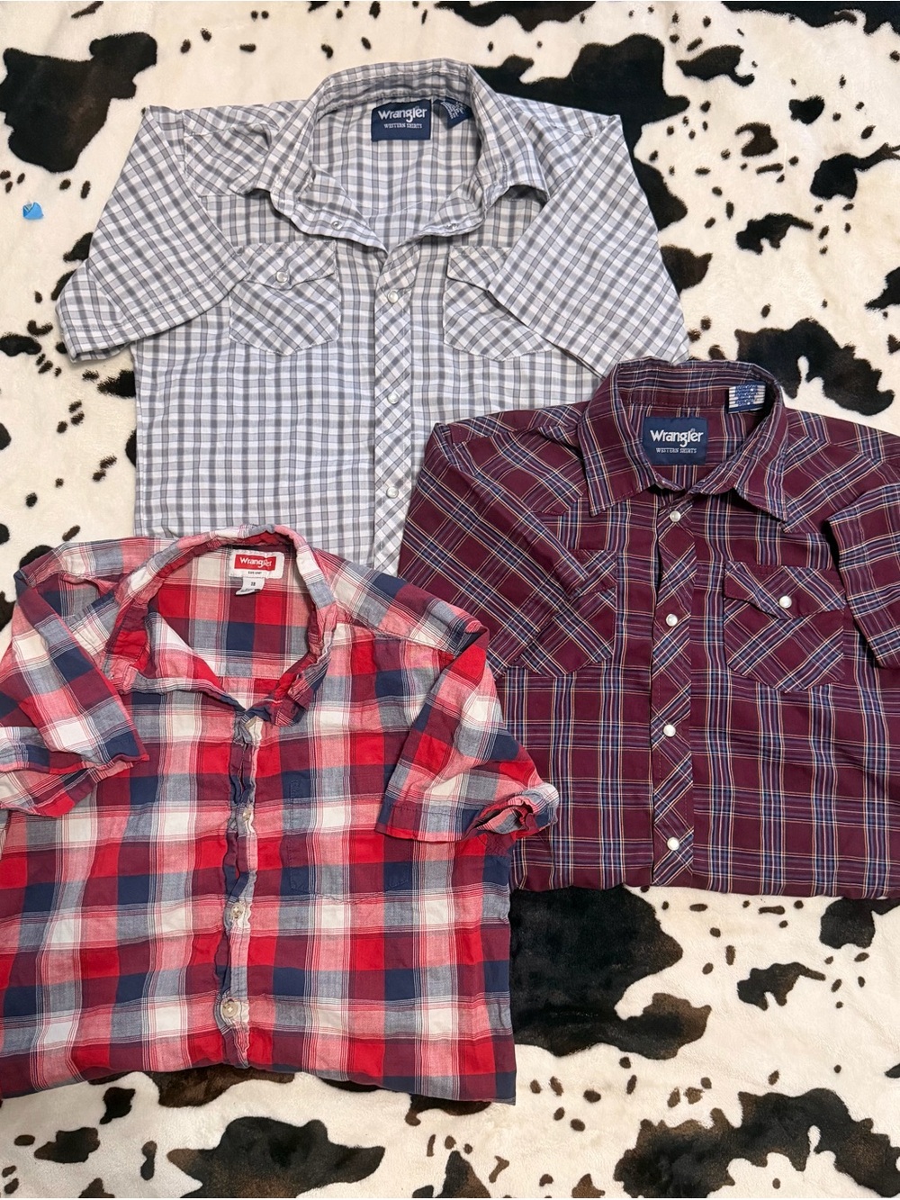Boy size 10/12 wrangler button down shirts